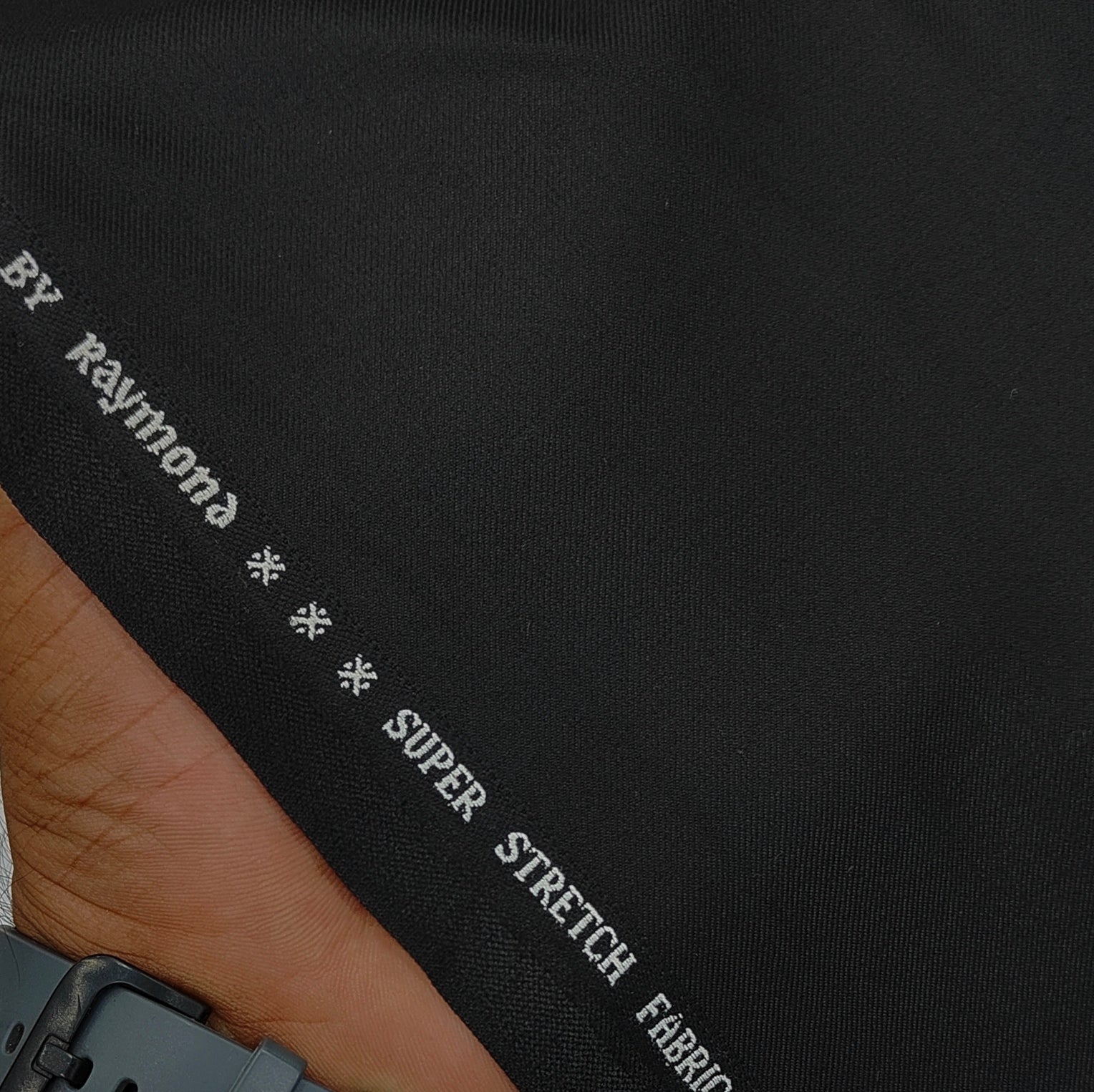 Trouser Fabric Raymond 4Way Stretchable Premium Plain Color Black